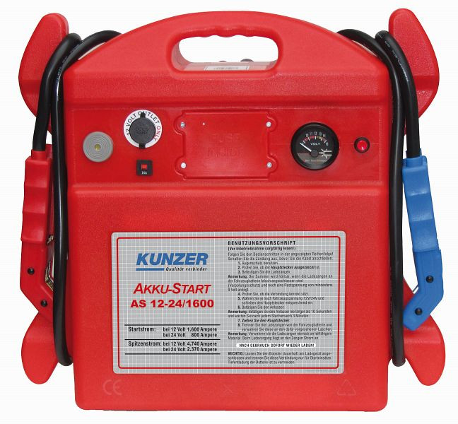 Kunzer AKKU-Start tragbar 12V 1600A, 24V 800A, AS 12-24/1600